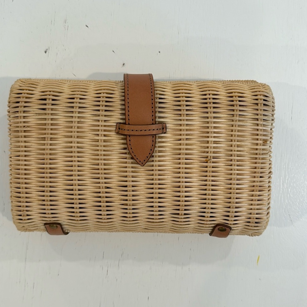 Unused J. Crew raffia clutch